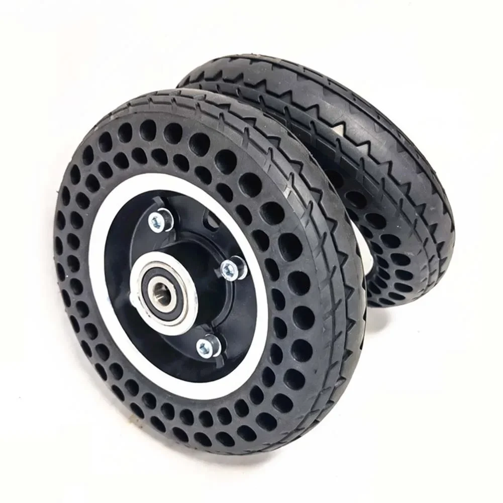 Black Red Solid Scooter Tire Airless Wheels For Smooth Rolling Aluminum Alloy Rim Ready To Install Wheel Assembly