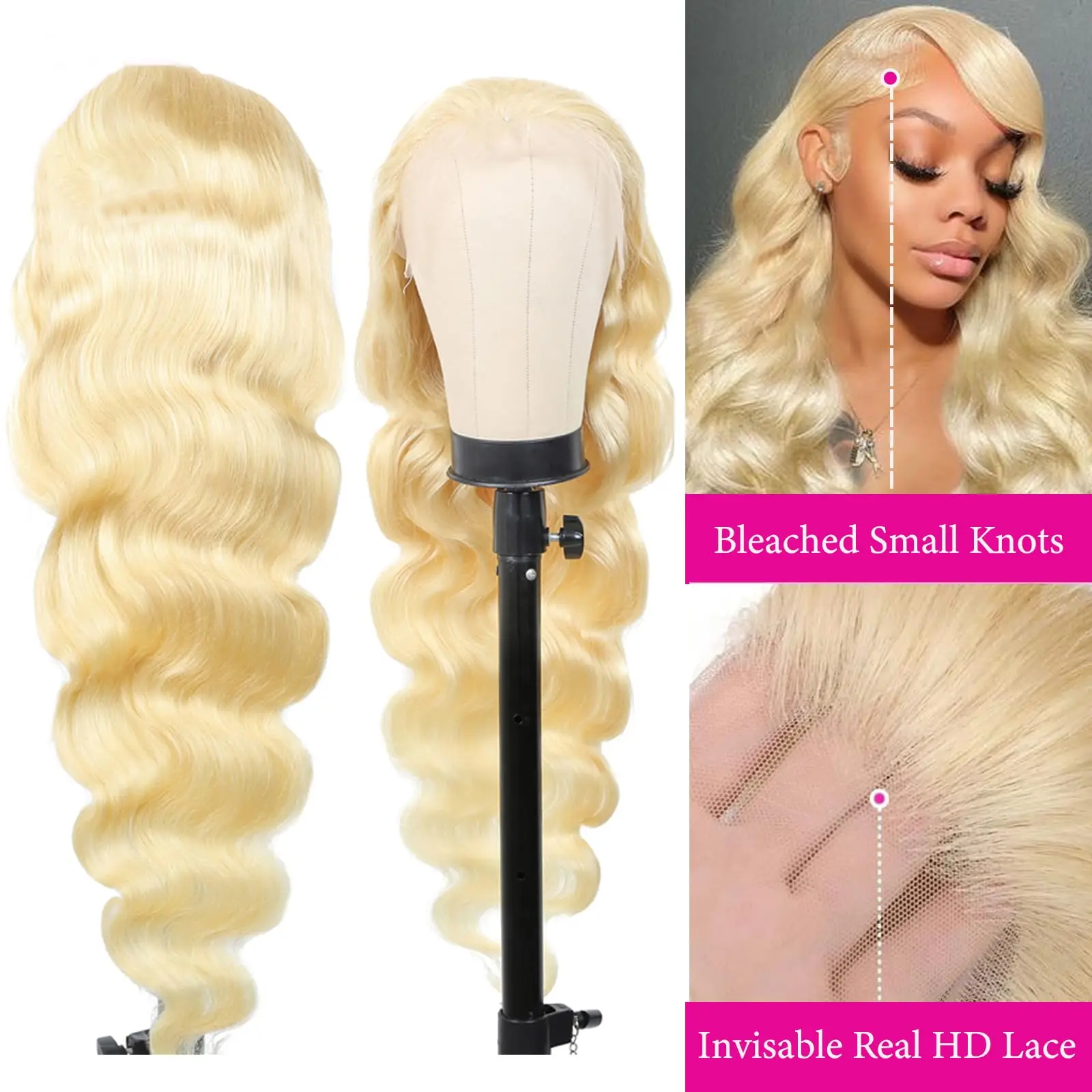 613 الجسم موجة باروكة من شعر طبيعي 13x6 HD الدانتيل الباروكة الأمامية قبل قطعها البرازيلي 40 بوصة شقراء 13x4 الدانتيل الجبهة الباروكات العسل شقراء