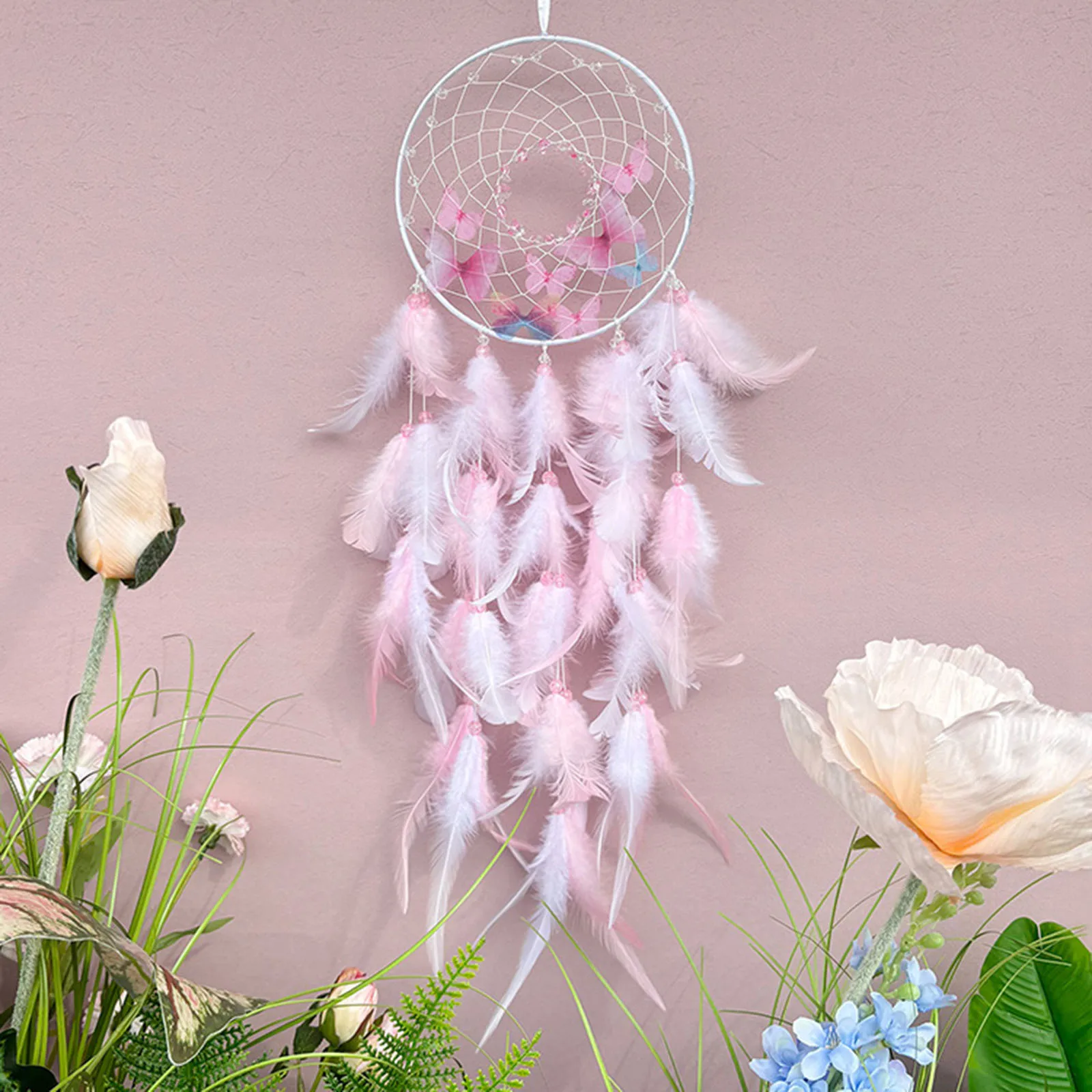 Feather Dream Catchers for Bedroom Boho Style Butterfly Hanging Ornament Present for Friends Family