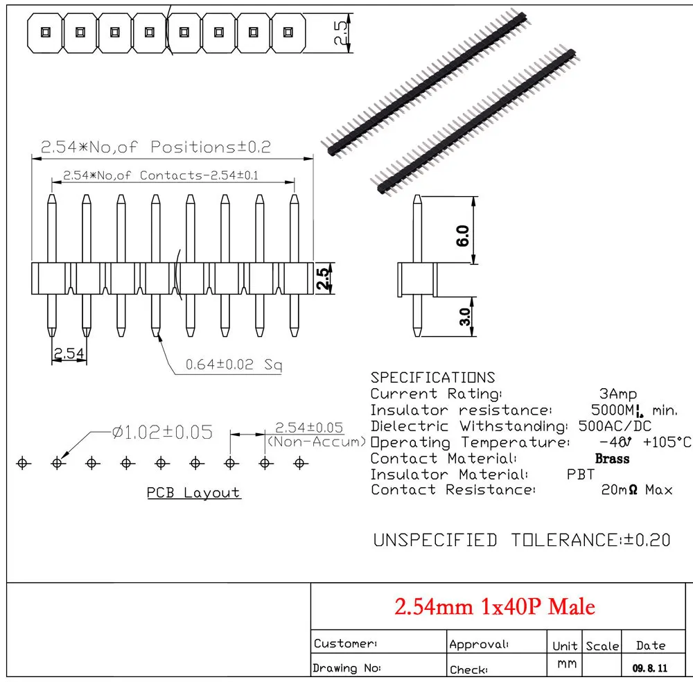 10pcs 2.54mm Pitch1x40Pin 2x40Pin 80Pin Single Double Row Female Male Header Strip Right Angle SMT SMD Round Straight Connector