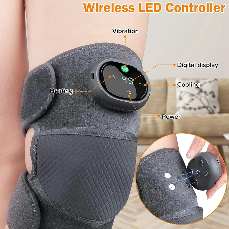 Compress Massager Knee Shoulder Elbow 3-In-1Heating Vibration Massager, For Pain Relief