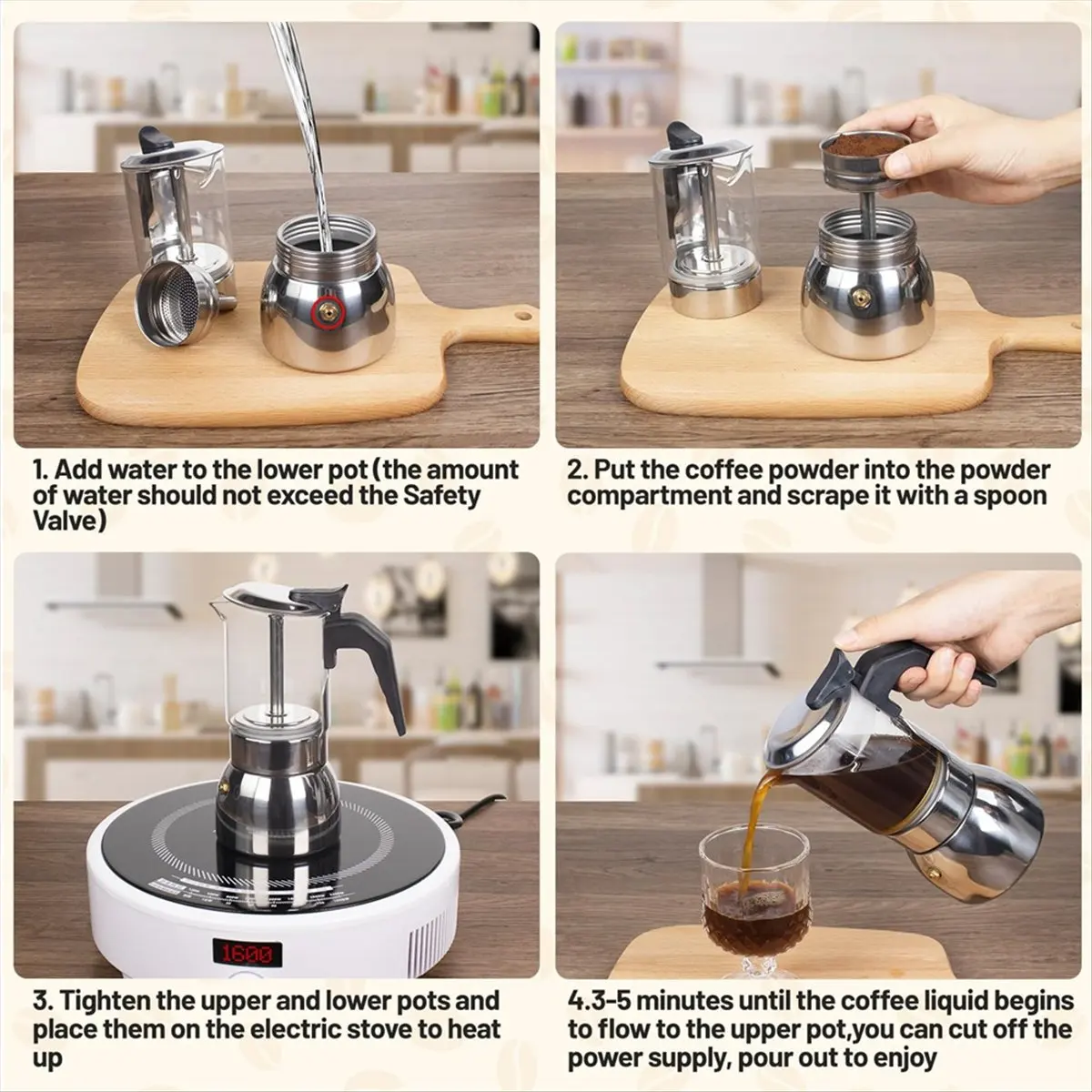 mall-9-カップ-グラス-クリア-モカポット-厚底ステンレス製-ストーブトップ-エスプレッソメーカー-イタリアンコーヒーメーカー-450ml-15oz