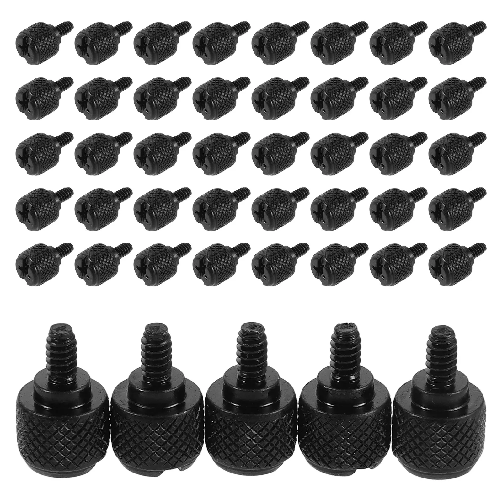 200Pcs Computer Thumbscrews Black Knurled Alloy Screws for Pc Chassis Motherboard Power Supply GPU Installation Set