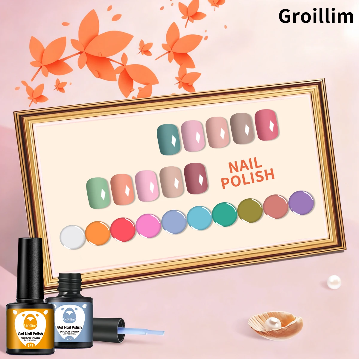 Esmalte gel Groillim Single Pack - requer luz LED, cores vibrantes, adequado para manicure diária, salão de beleza e uso doméstico,
