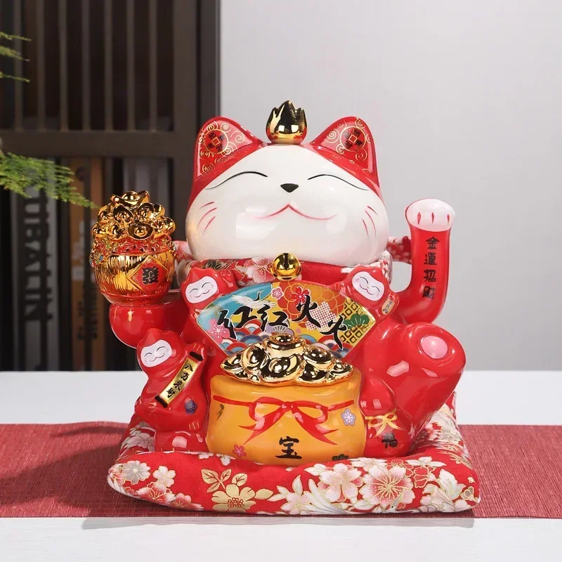 

Lucky cat ornaments large electric shaking hands cashier home store opening gifts ceramic ornaments automatically beckoning