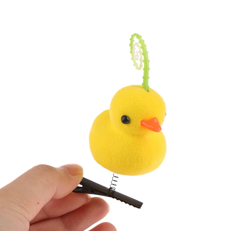 Pasadores de horquilla de animales Kawaii, pasadores de espuma flocada, pinzas laterales de pato amarillo para niños, accesorios para el cabello, pinzas para el cabello de pato amarillo