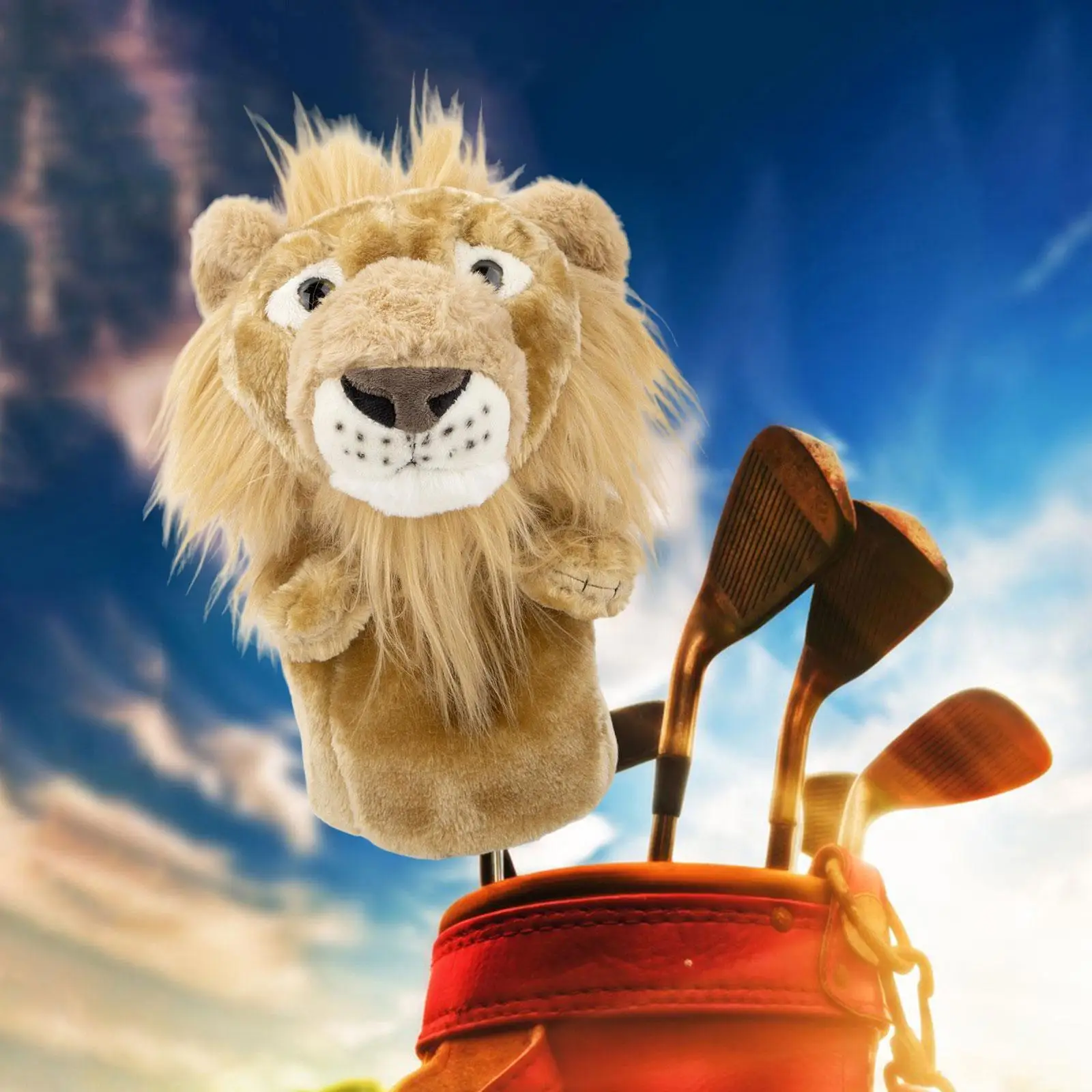 

Plush Lion Golf Wood Headcover Cute Soft Shaft Protector for Outdoor Sports