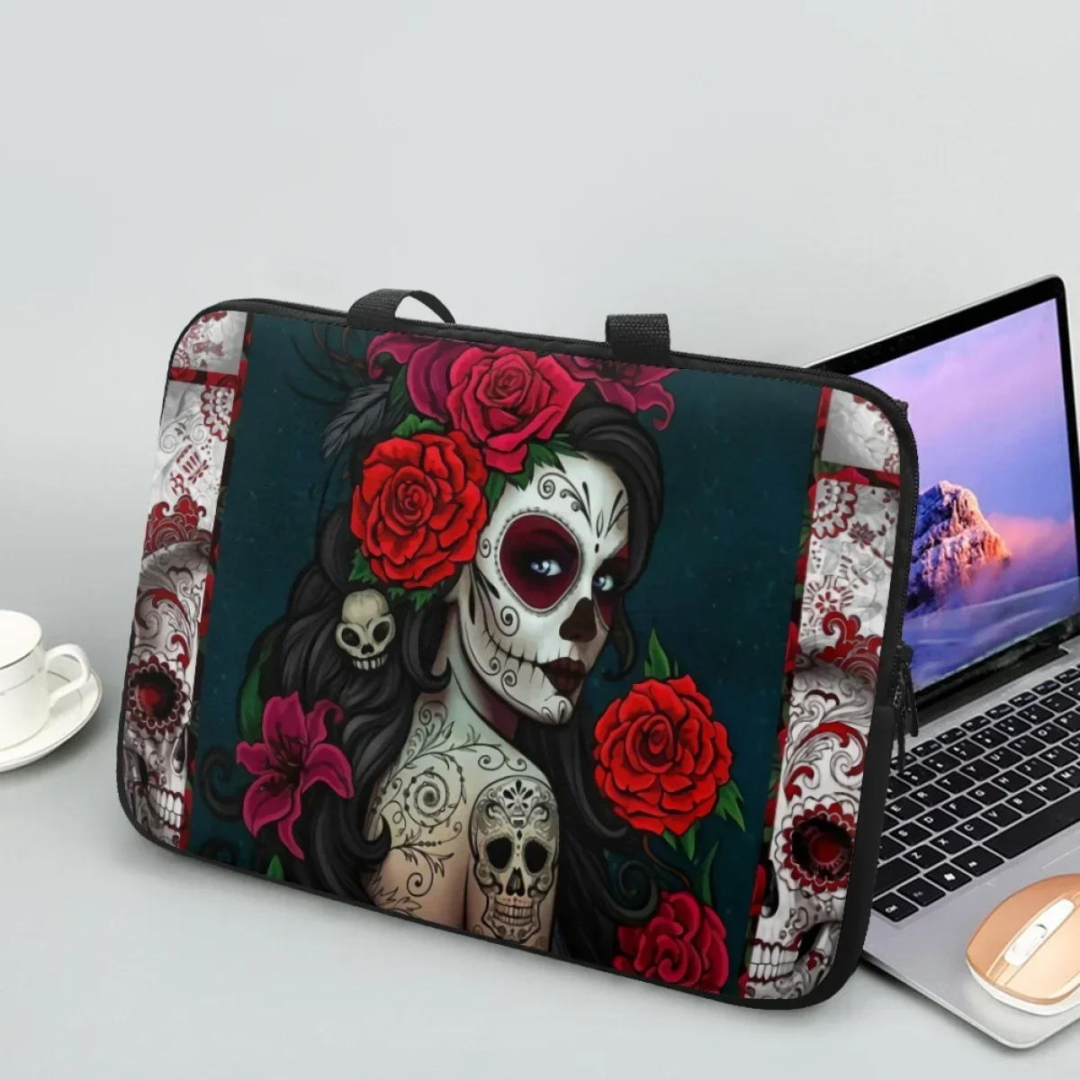 

10, 12, 13, 15, 17 дюймов, сумка для ноутбука, чехол для ноутбука, аксессуары на заказ, готическая девушка, роза, дизайн, сумка для ПК, подарок на Хэллоуин