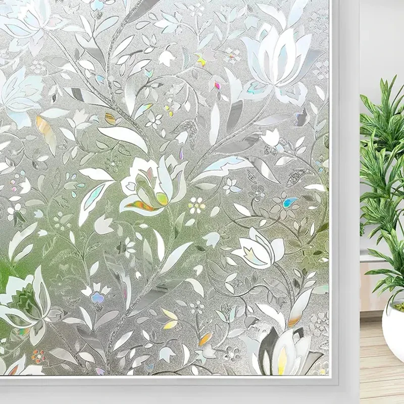 Kein Kleber gefrostet undurchsichtig Fenster Laser Sichtschutz folie PVC selbst klebend explosions geschütztes Vinyl für Glas abnehmbare Fenster aufkleber