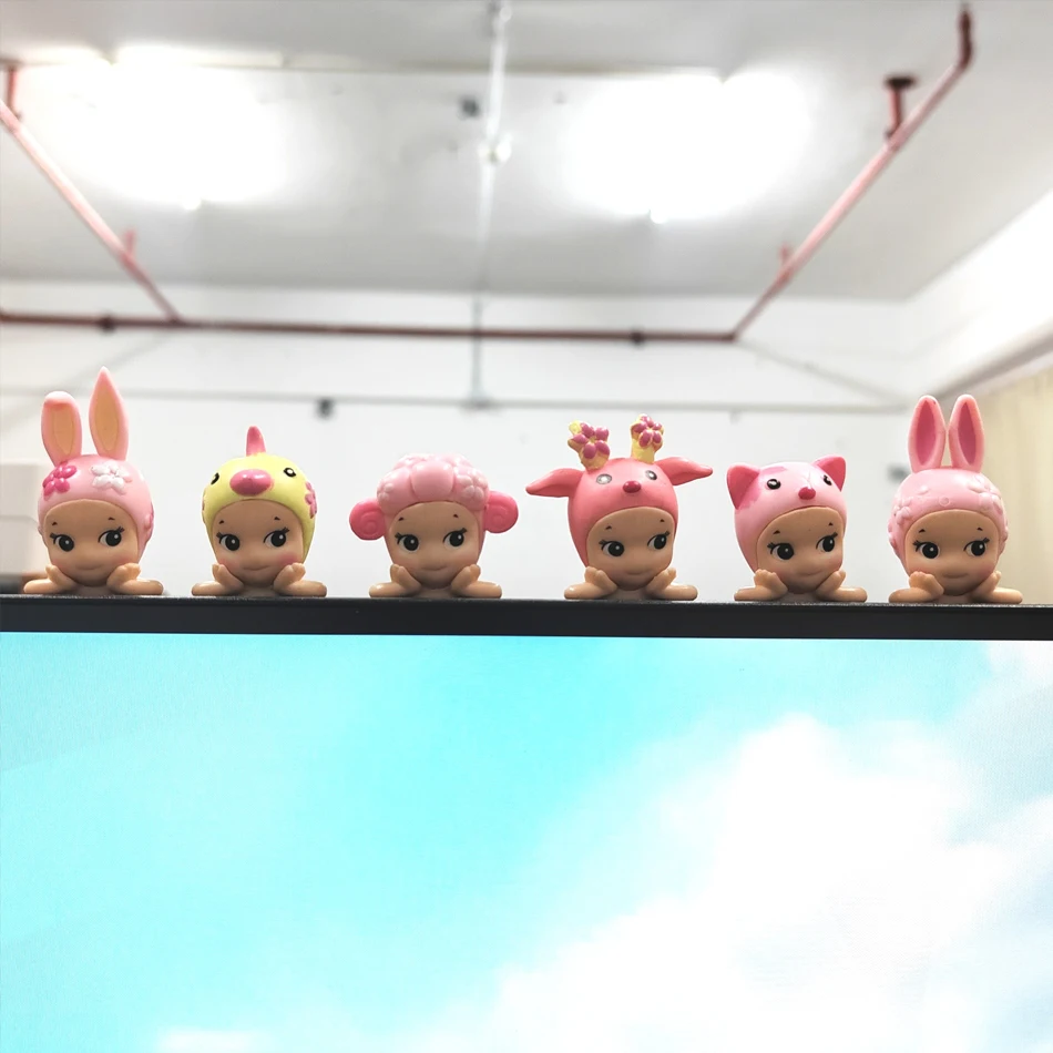 Caja ciega hippers de la serie flor de cerezo, mini figura coleccionable, decoración para teléfono, mesa, regalo de Navidad, caja misteriosa, 1-24 Uds.