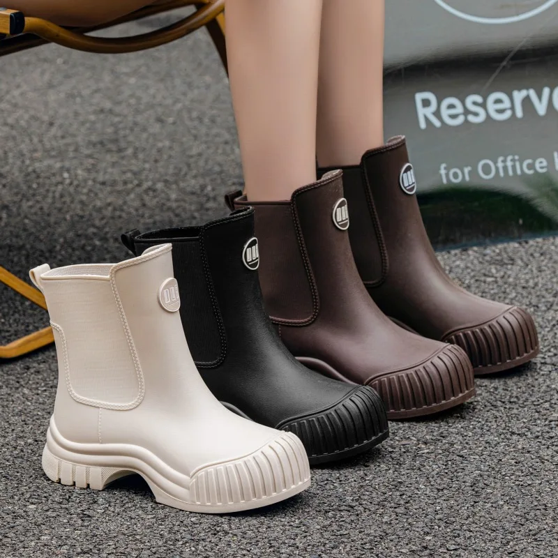 

Rain boots for women thick soled anti slip midsole rain boots for work waterproof shoes for external wear