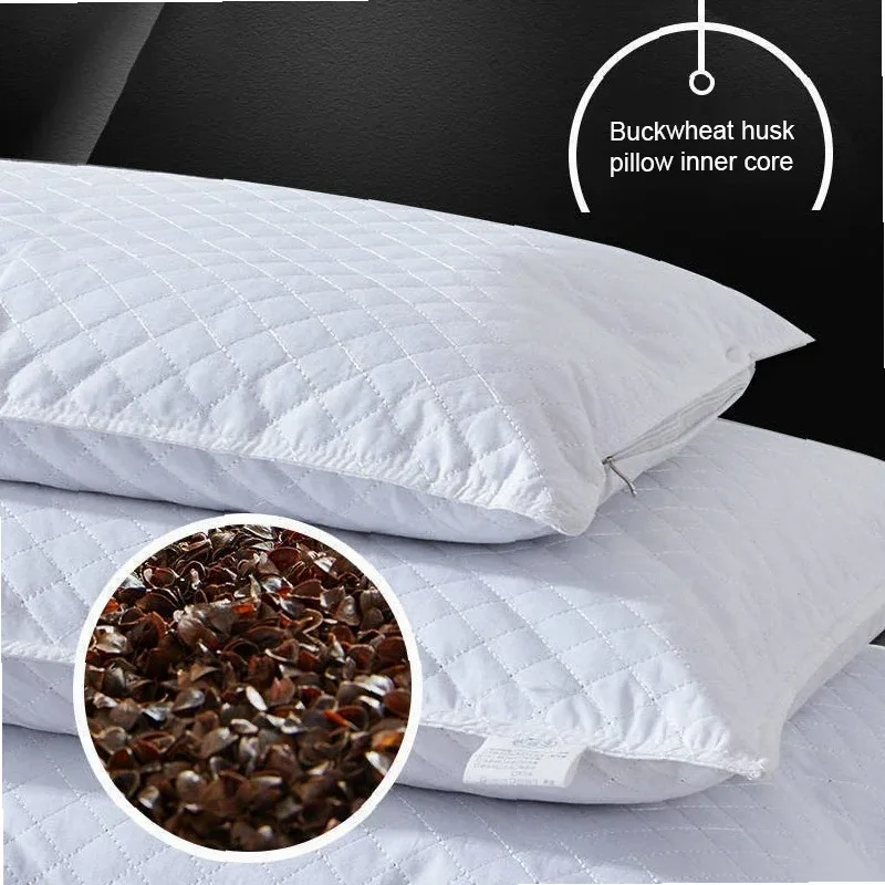 Bedding Pillow Neck Protection Pillows Plaid Shaped Buckwheat Husk Filling Cushion for Home Sofa Office Nap Sleeping