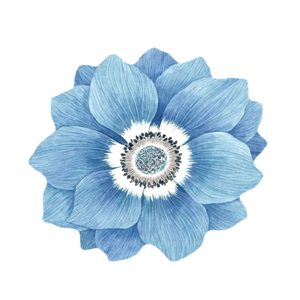 40cm Flower Shaped Carpet Bedroom Bedside Carpet Household Floor Mat Door Mat Round Carpet For Living Room Anti-slip Blanket Rug