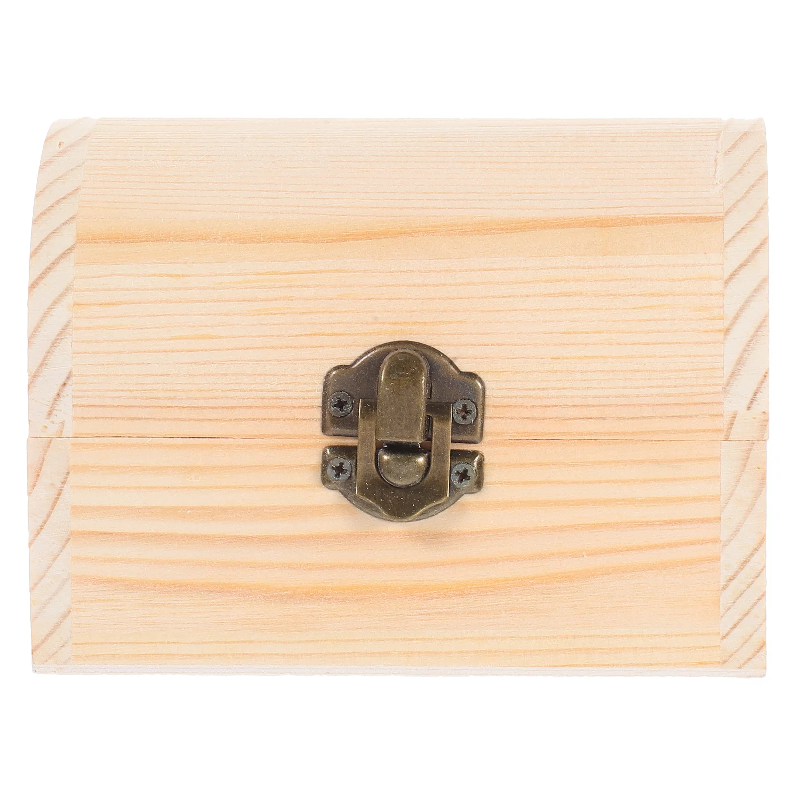 

Arched Unfinished Wooden Lock Case 12x8.2cm Thick Solid Color DIY Graffiti Box Clay Craft Storage for Home Shop Jewelry