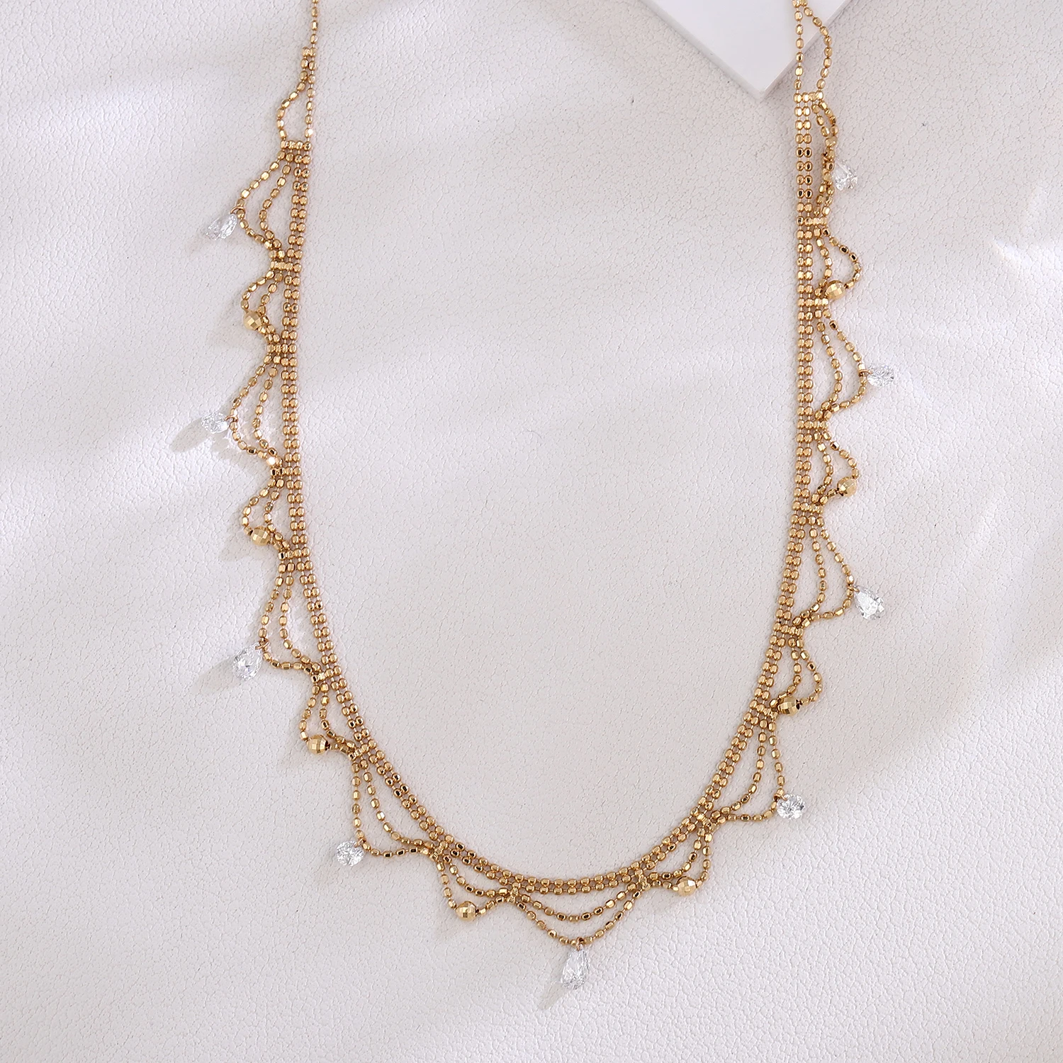Provence Luxury Lab Diamonds Lace Necklace 18KGold Double Chain Pendant Necklace Chain Women Luxury Wedding Christmas Gifts