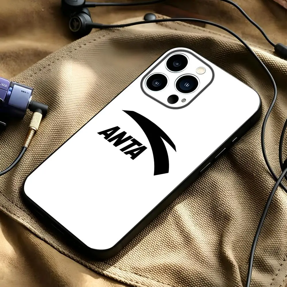 sports brands anta Phone Case For iPhone 17 16 15 14 13 12 11 Plus Mini Pro Max Soft black Shockproof Cover
