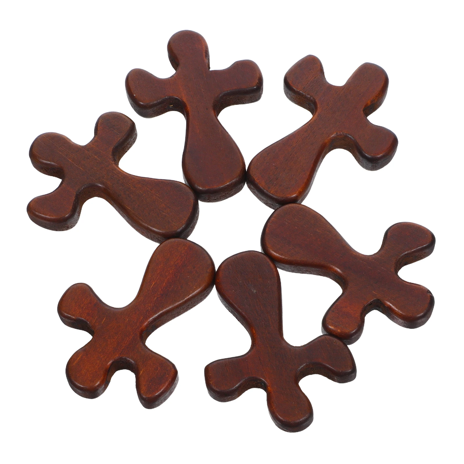 

6Pcs Miniature Cross - Palm-Sized Handheld Wooden Cross for Baptism Wedding Faith Gift Church Home Office Decor
