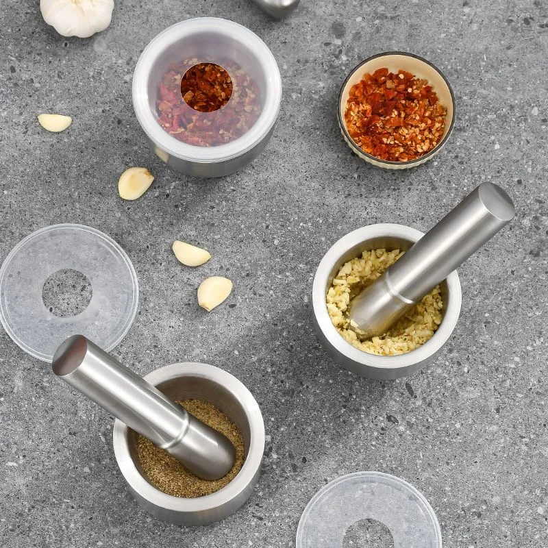 Durable stainless steel garlic pestle for kitchen use, manual grinder, garlic mortar, pestle, spice pestle for home use