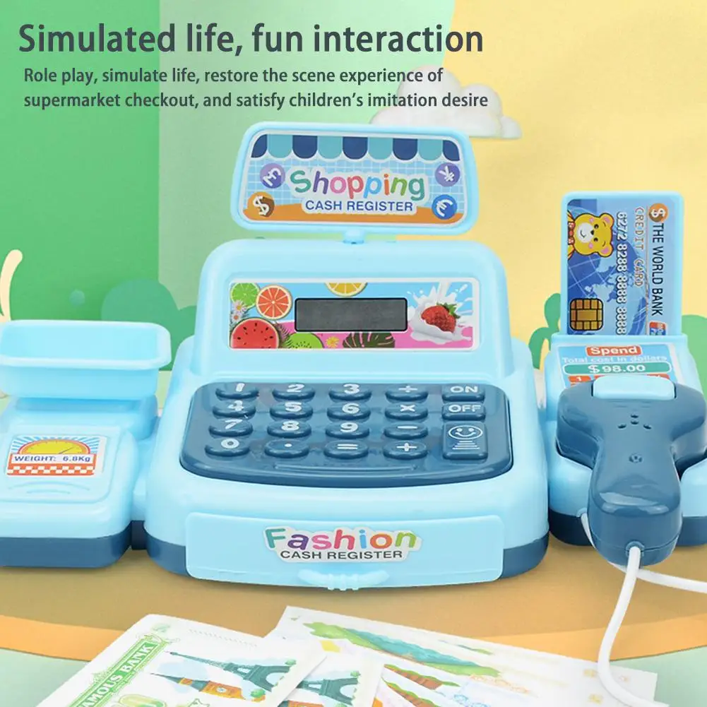 Jouets de simulation de caisse enregistreuse pour enfants, jouets de simulation, jeux de modèle de registre, supermarché pour bébé, enfants, T5SEE