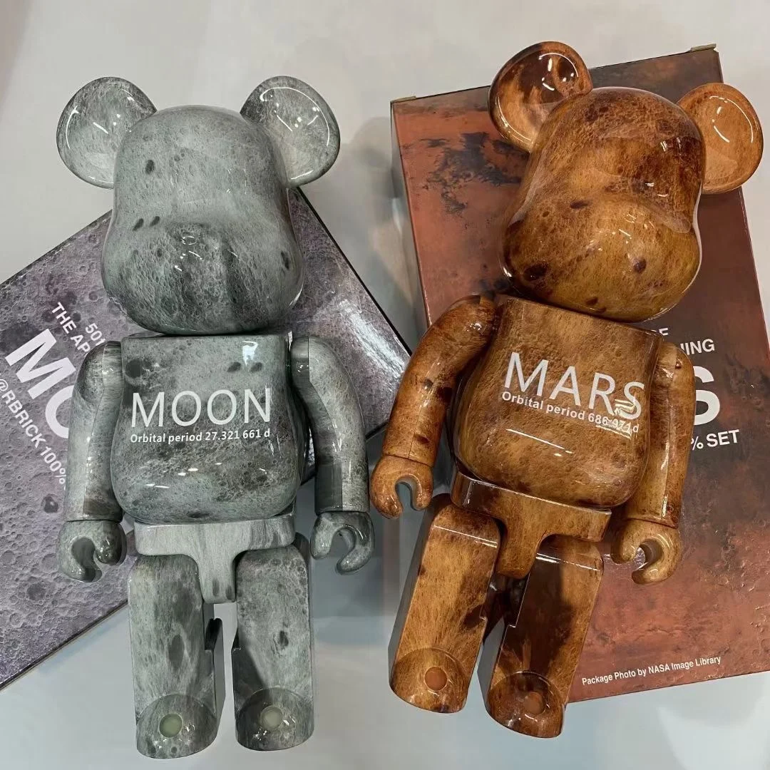 

Bearbrick 400% Mars Moon 28CM High Collection Valentine's Day Gift Doll ABS Plastic Joint Rotation with Sound