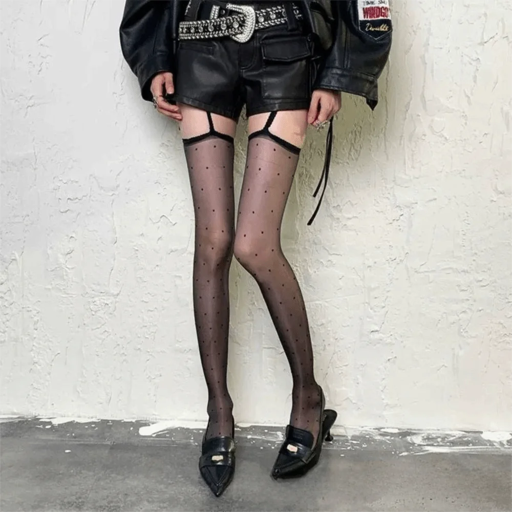 

New High Elasticity Gloss Suspender Socks Breathable Ultra-thin Female Stockings JK Ballet Style Hottie Sexy Tights