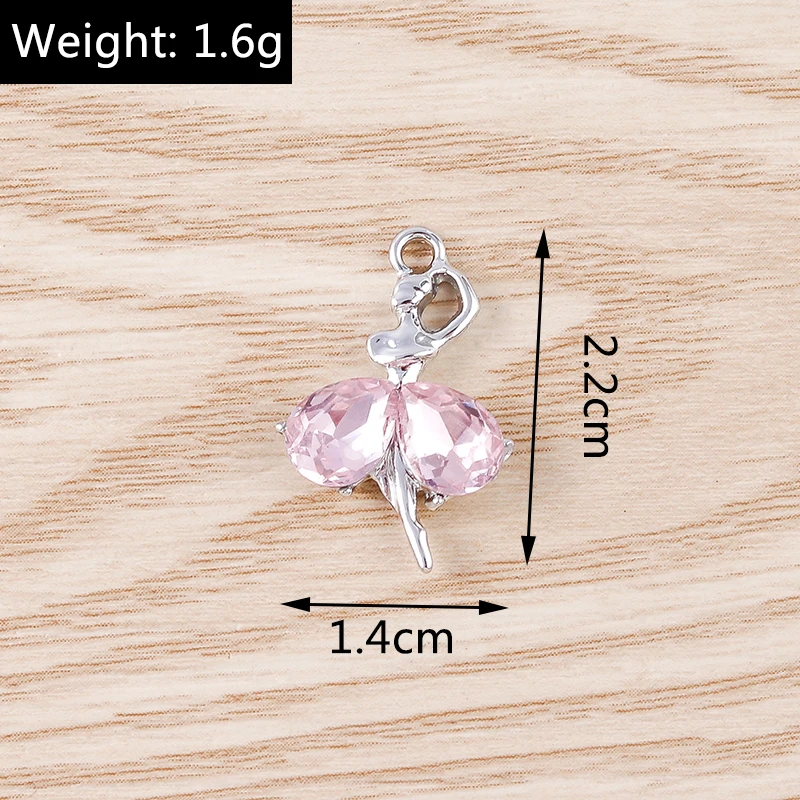 10 Stück elegante Kristall-Charms für die Schmuckherstellung, Liebesherz, Tierfuchs, Fischkrone, Charms-Anhänger für DIY-Halsketten, Ohrringe, Geschenk – Detail 1