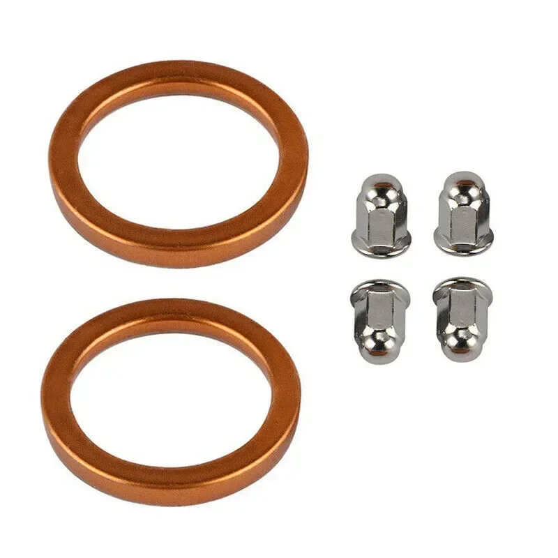 4x Exhaust Gaskets 18291-216-000 18291-MN5-650 For Honda CB500/550 VF500/700/750 Car Exhaust Gaskets With M6 Acorn Nuts