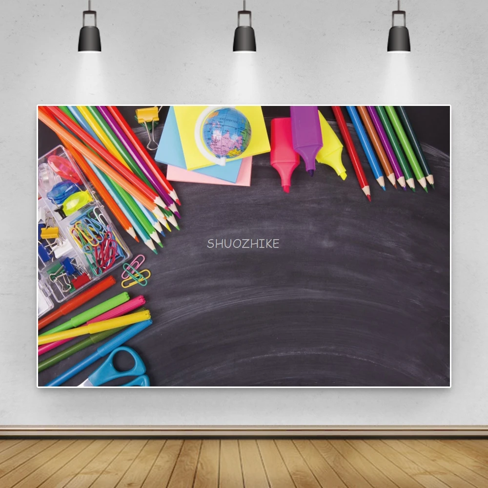 

Black Board Pencil Back To School Customized Photozone Photo Background Photophone Photography Backdrop For Photo Studio