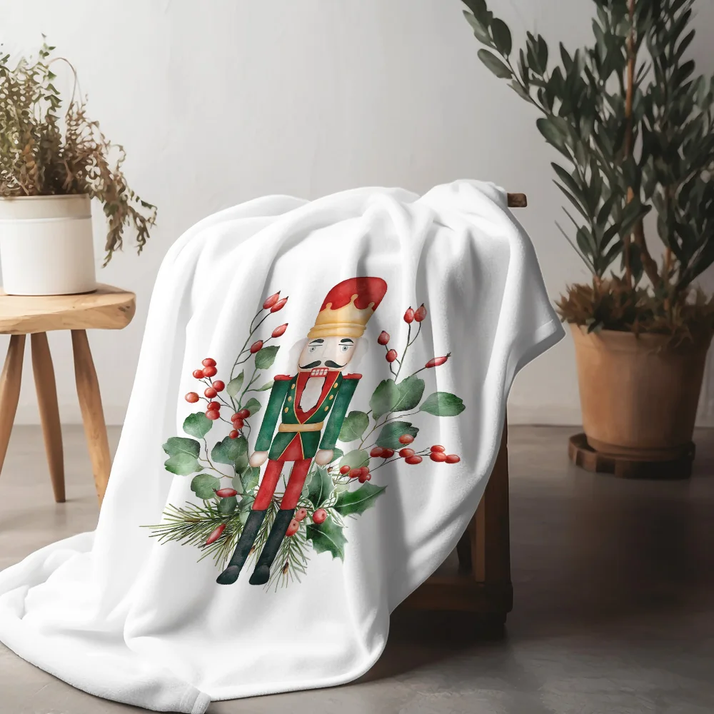 

Tuniu Soldier Blanket with Pine Branches，Cute Military Print Throw Blanket for Kids Teens Adults Room Sofa Decor