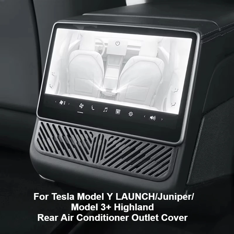 For Tesla Model Y LAUNCH/Juniper/Model 3+ Highland Rear Air Conditioner Outlet Cover Rear Exhaust Grille Dust Shell Accessories