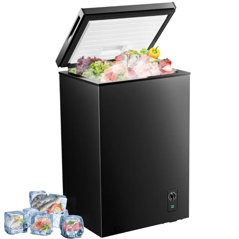 Airo Antarctic Star 3.5 Cu.ft Electric Chest Freezer 6.8to-4 Removable Basket Free Standing Top Open Door Manual Defrost Compact
