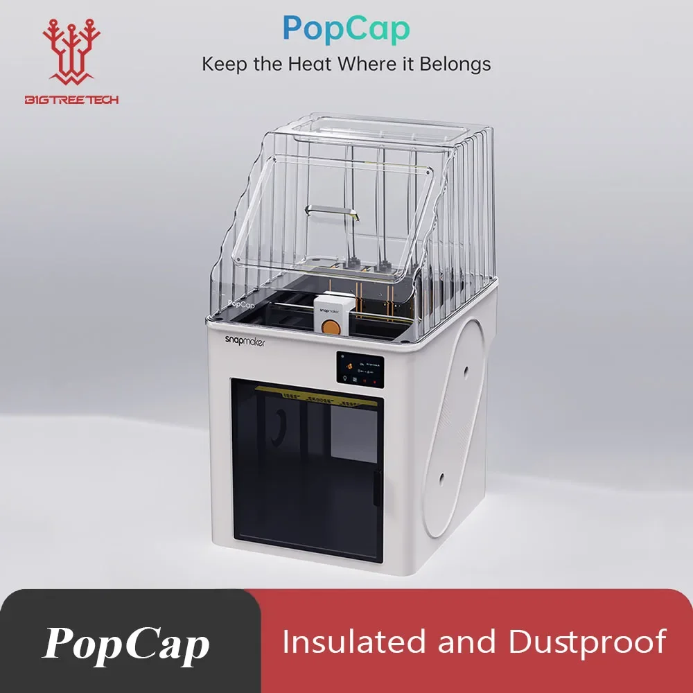 

Прозрачная верхняя крышка BIQU PopCap, совместимая с Snapmaker U1, изолированный и пыленепроницаемый прозрачный корпус с 4 рулонами филамента.