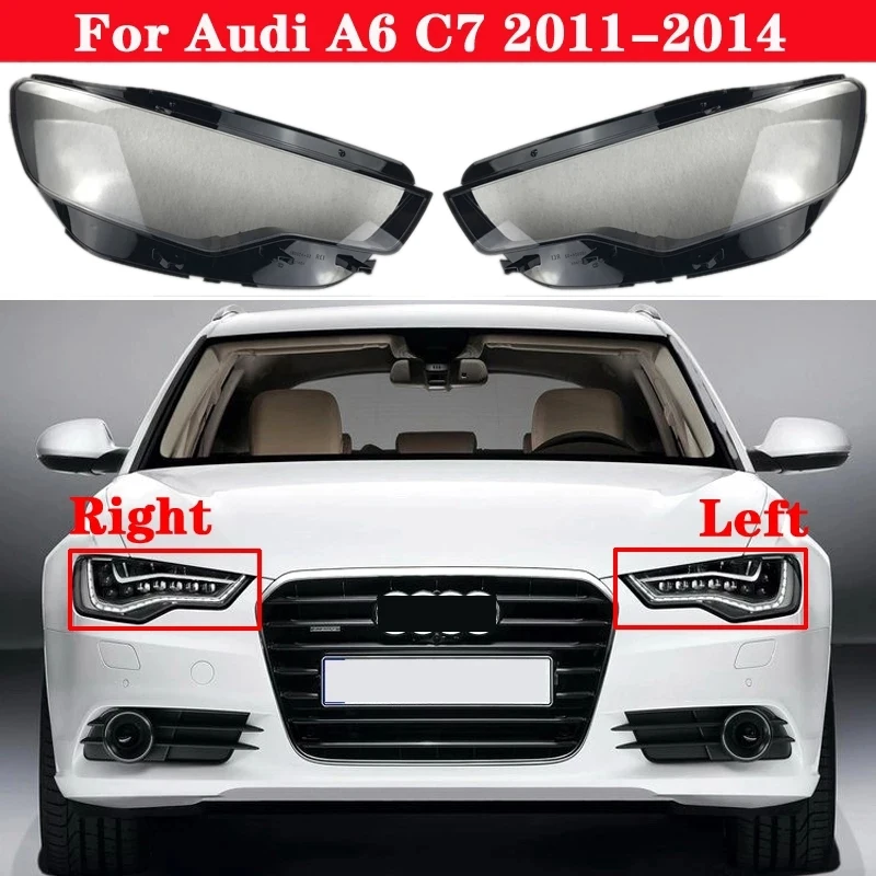 Car Front Right Headlamp Cover Transparent Lampshade Headlight Cover Shell Mask Lens for-Audi A6 C7 2011-2014