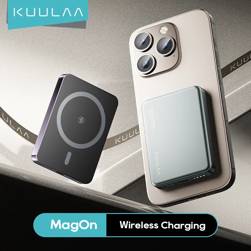 KUULAA Power Bank 5000mAh Mini Magnetic Wireless Fast Charge External Battery For iPhone 15 14 13 12 Pro Max Magsafe Powerbank