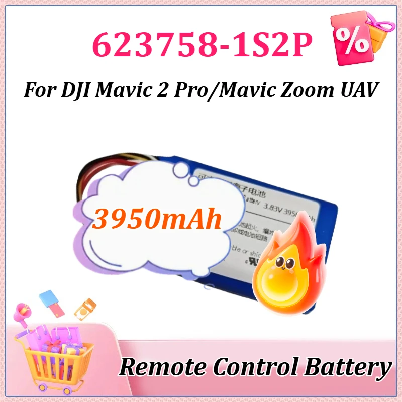 

Аккумулятор 3.83V 3950mAh 623758-1S2P для пульта управления DJI Mavic 2 Pro/Mavic Zoom, аксессуары для дронов с увеличенным временем работы, серия аккумуляторов для БПЛА