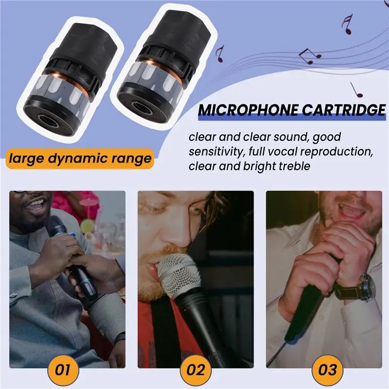 Efficient N-813 2PCS Microphone Cartridge Dynamic Microphones Core Capsule Universal Mic Replace Repair