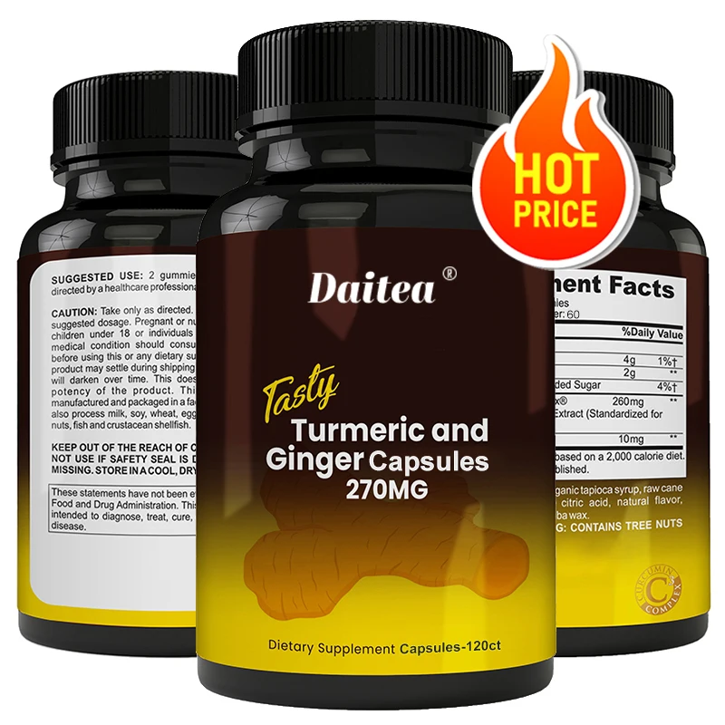 

Turmeric & Ginger Supplements - Promote Digestive Health, Joint Health, Improve Inflammation and Anti-inflammatory, Antioxidants