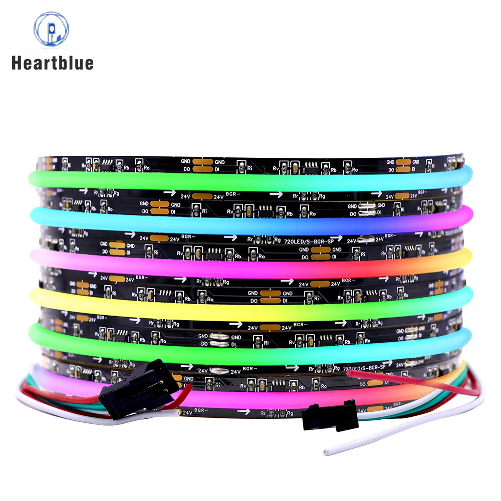 Bande lumineuse LED COB Pixel adressable 360 480 720 576 LED RGB rêve polychrome 12V 24V WS2812B lumière COB Flexible haute densité