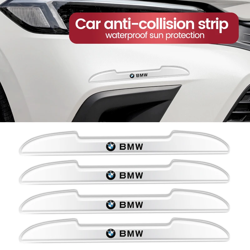 4Pcs Car Styling Car Door Rearview Mirror Anti-collision Stickers Bumper Protector Strip For BMW M3 M5 M6 X6 X3 E46 E90 E39 F10