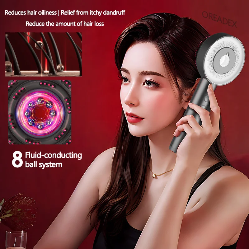 Scalp Massage Comb Red Light Hair Growth Anti-Hair Loss Comb Essence Liquid Introduction Radio Frequency Laser Head Massager