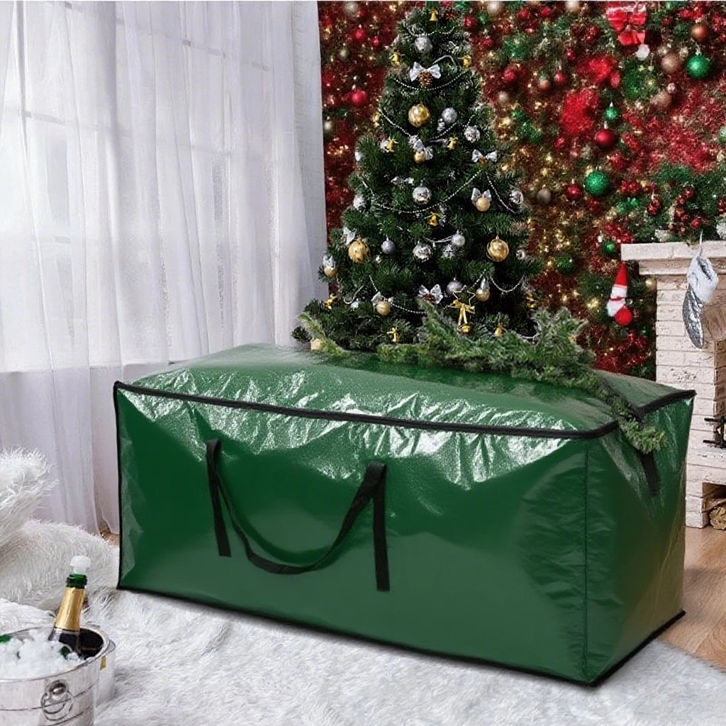

Waterproof Large Christmas Tree Storage Bag,multifunctional Folding Woven Storage Bag for Storing Decorations and Holiday Party