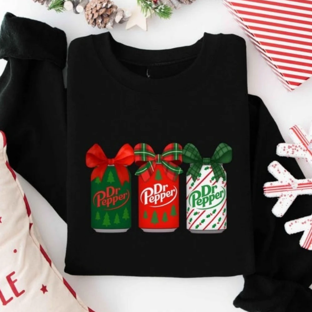 Camiseta navideña Dr Pepper, camisetas festivas para vacaciones, regalo de Navidad, camiseta de Soda navideña a la moda, camisetas Retro de Soda Can Dr Pepper Lover