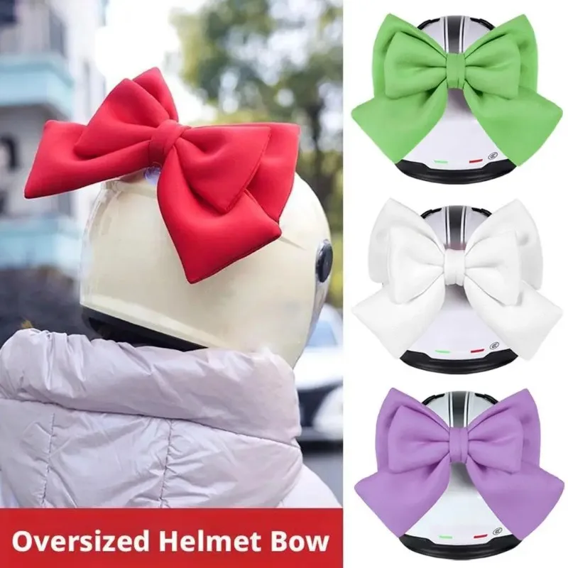 

Motorcycle Helmet Bow Decoration Electric Bike Helmet Car Body Decoration Accessories Bowknot Suction Cup Type For Girl Woman