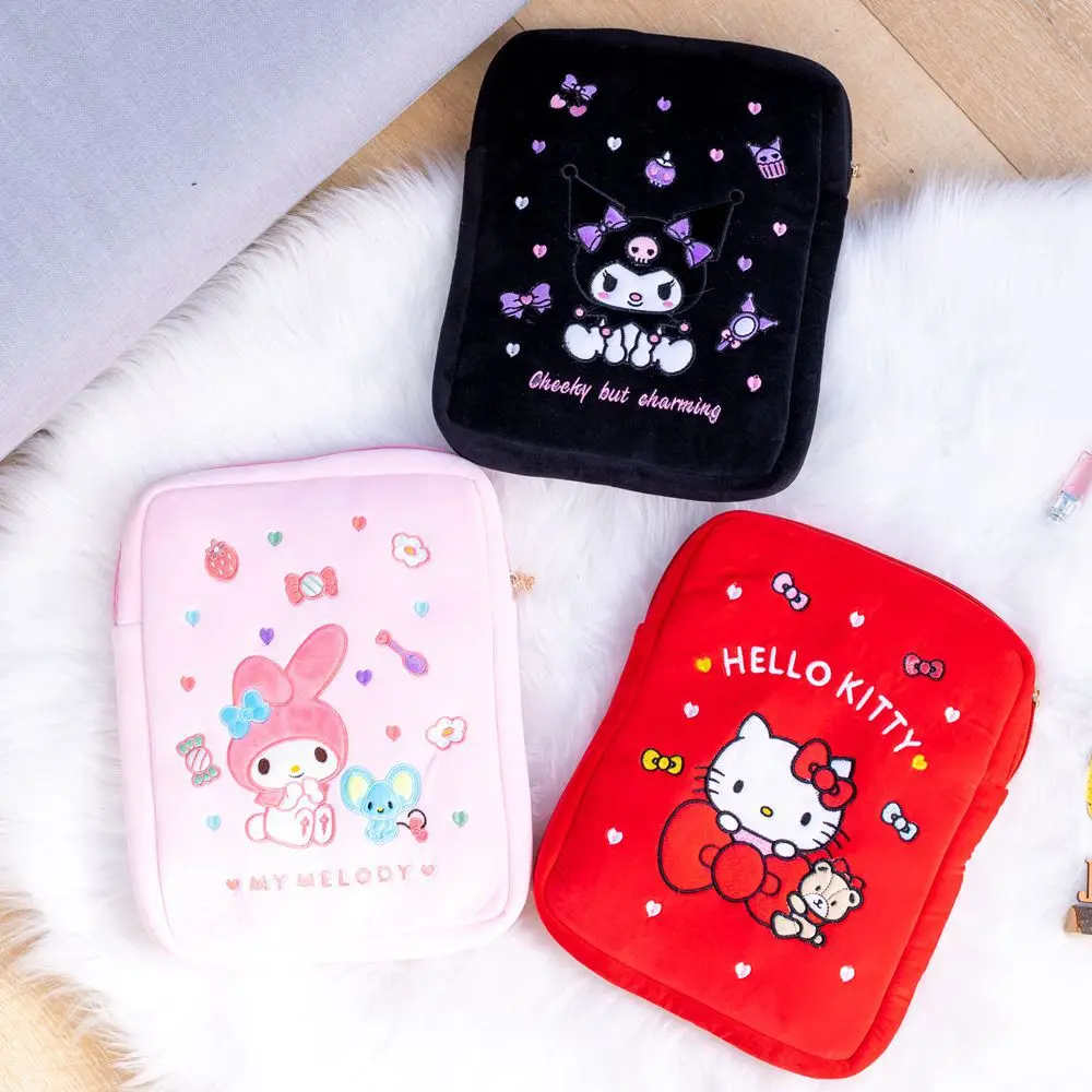 Kuromi-funda de felpa con dibujos animados de Hello Kitty para tableta portátil, bolsa para iPad Air 4, Ipad Pro 9,7, 10,8, 13, 14,5, 15 pulgadas