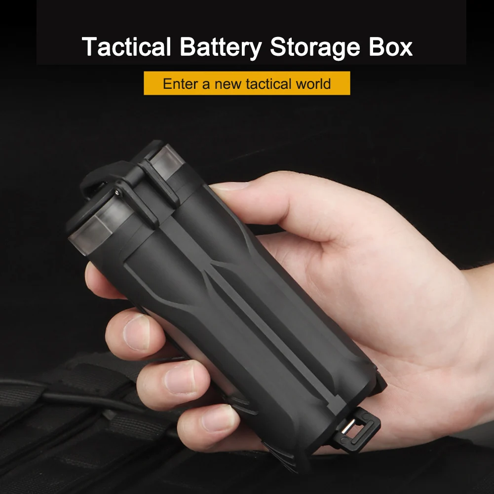 Tactical Battery Storage Box Waterproof Outdoor Tool Mini Battery Carry Case Portable Hunting MOLLE Airsoft Magazine Pouch