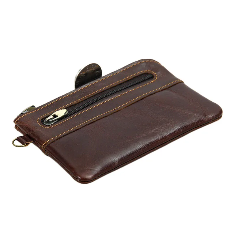 Dompet Koin Ramping Kulit Sapi Dompet Koin Wanita Ritsleting Pria Tempat Kartu Dompet