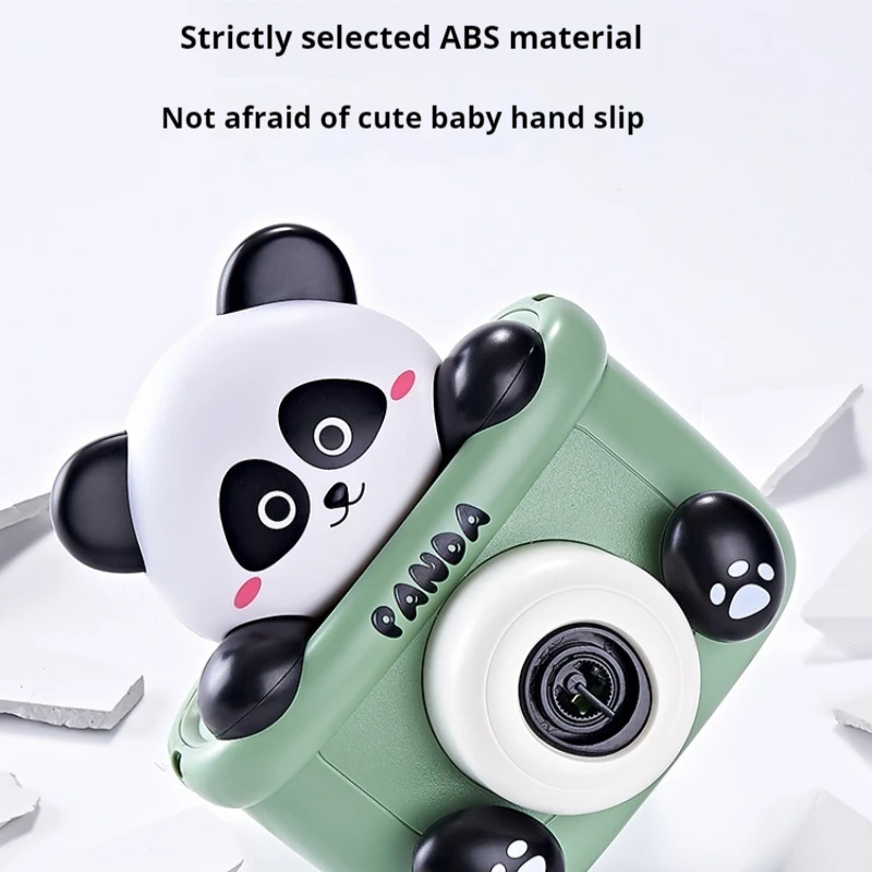 Elektrische Panda Bubble Machine Kinderen Bubble Blazen Camera Handheld Baby Geluid Licht Mannelijk Vrouwelijk Speelgoed Schattig Modieus