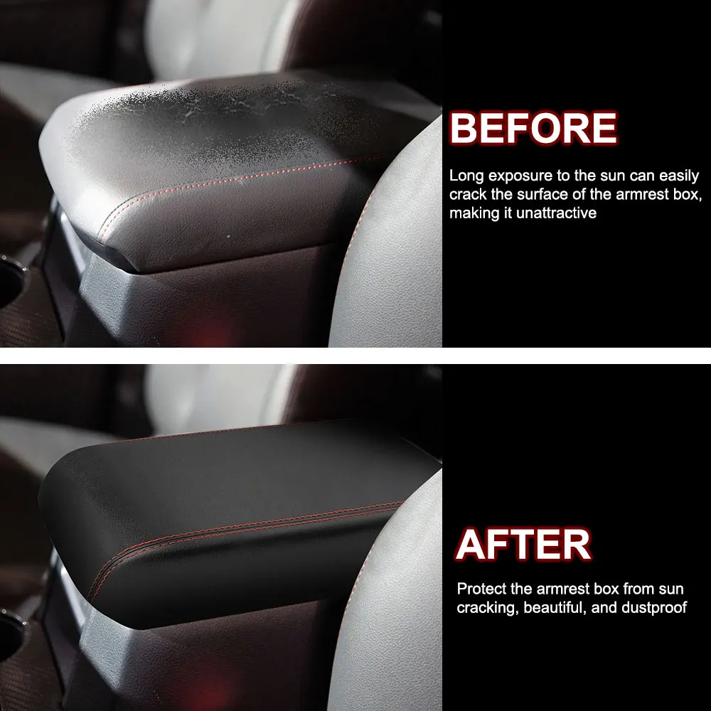 Center Console Lid Armrest Cover Leather Interior Car Armrest Pad Protection Mat for Toyota 4Runner 2010-2022Car Accessories Set