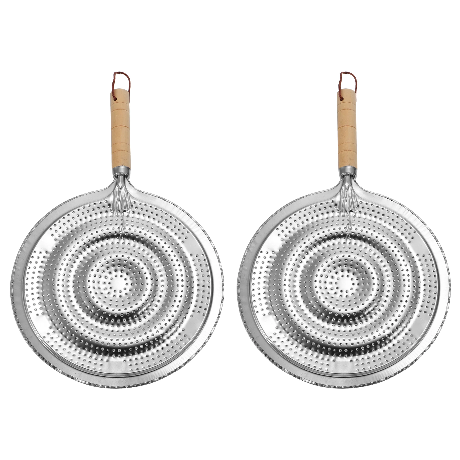 

2 Pcs Coffee Mats Pot Holder Anti-scalding Pad 21CM Heat Insulation Tabletop Wooden Handle Cook Ring Kitchen Barware