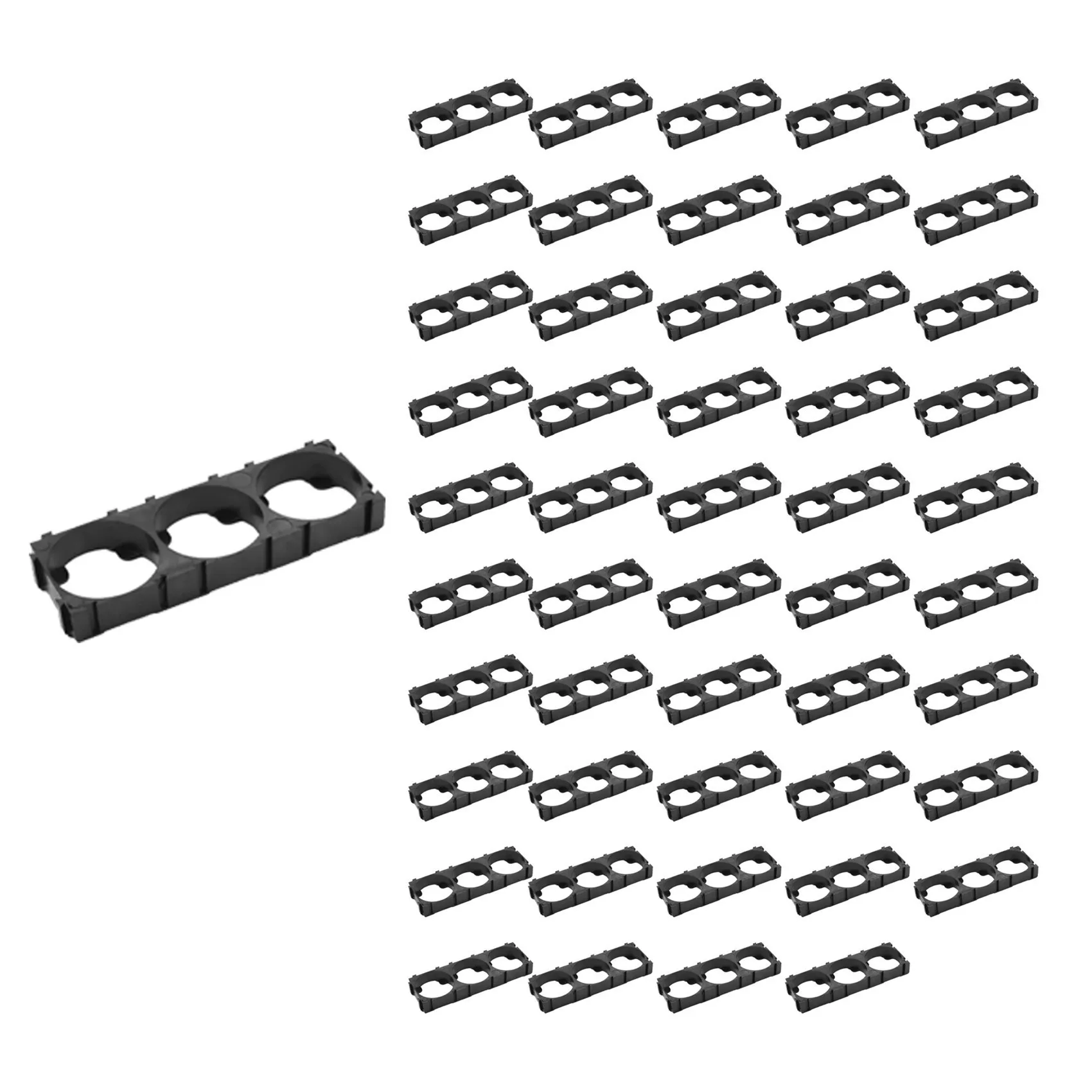 ABSQ-50Pcs 21700 Lithium Cell Spacer Triple Battery Holder Bracket Battery Pack Bracket for DIY Fixed Battery 21.7mm Hole Dia